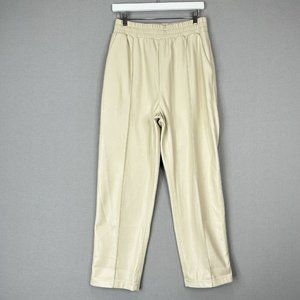 Jakke Womens Pants 6 Beige Vegan Faux Leather Buttery Pull On Minimalist Basic